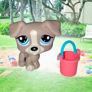 LPS jack russell and sand bucket accessory set of 2